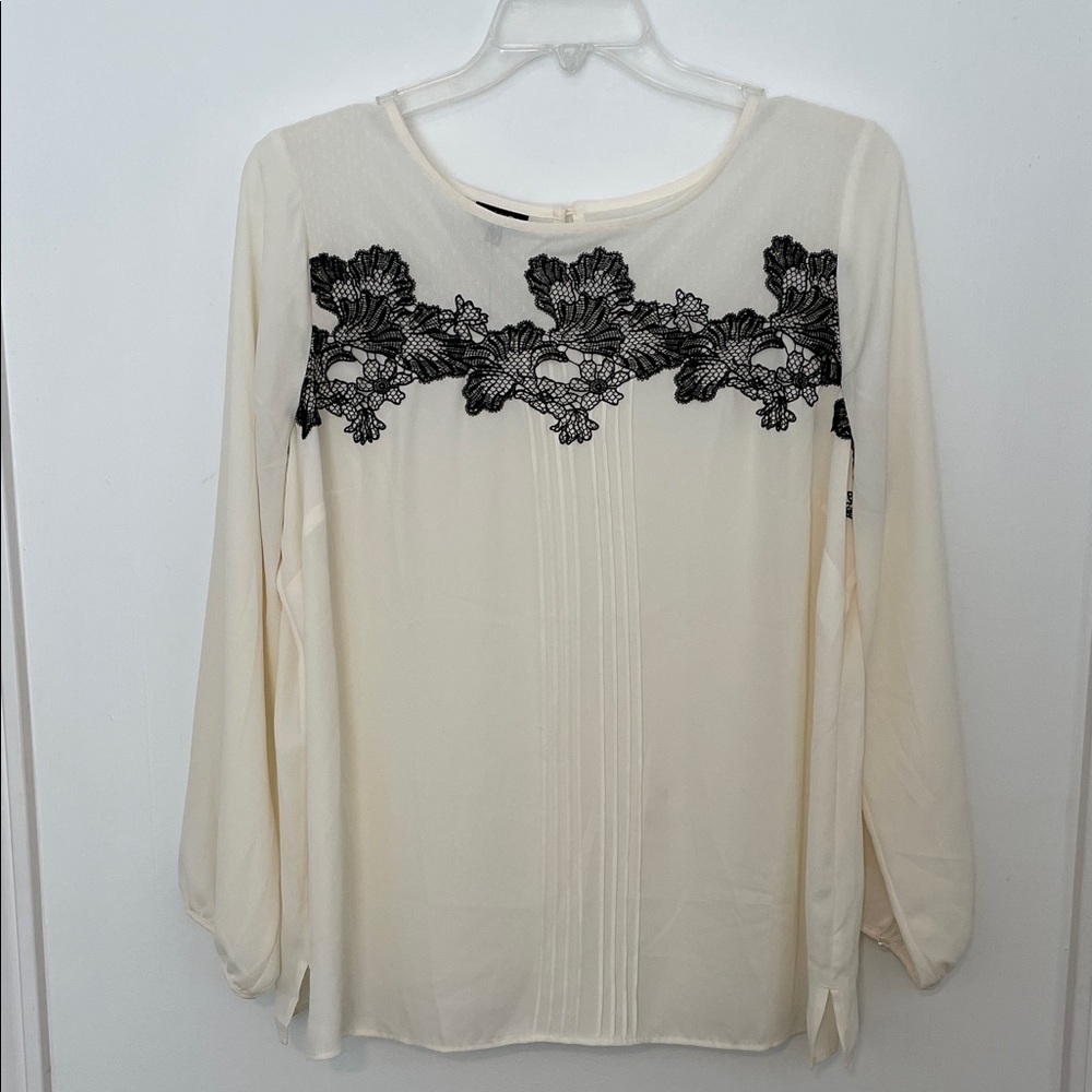 Talbots Cream and Black Lace Women's Top size 1X New with Tags